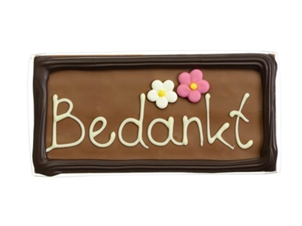 Chocolade plak Bedankt